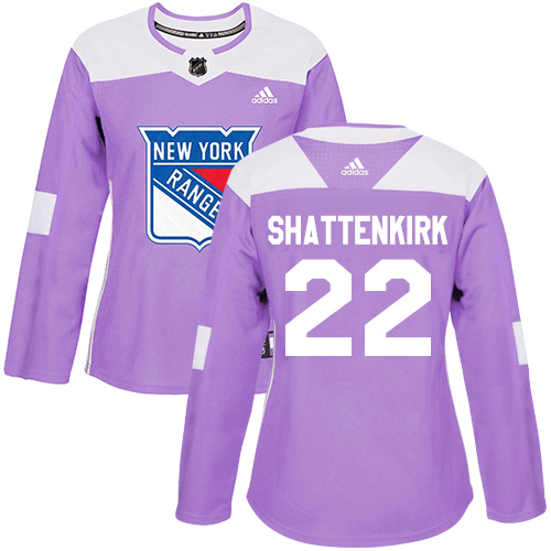 Adidas Rangers #22 Kevin Shattenkirk Purple Authentic Fights Cancer Women's Stitched NHL Jersey